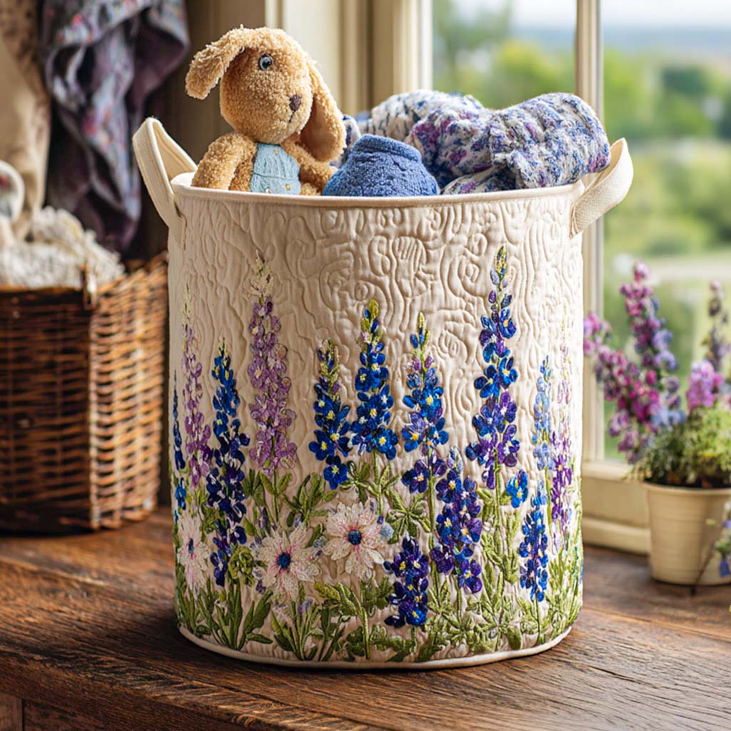 Wildflower Magic quilted laundry basket