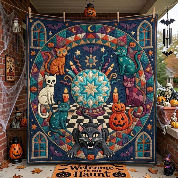 Cat Circle Quilted Blanket