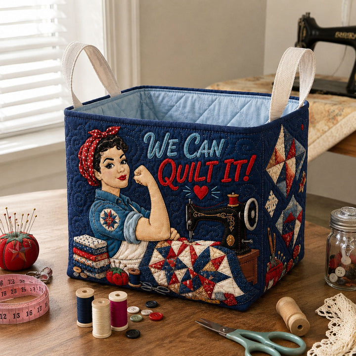 We Can Quilt It Quilted Storage Basket