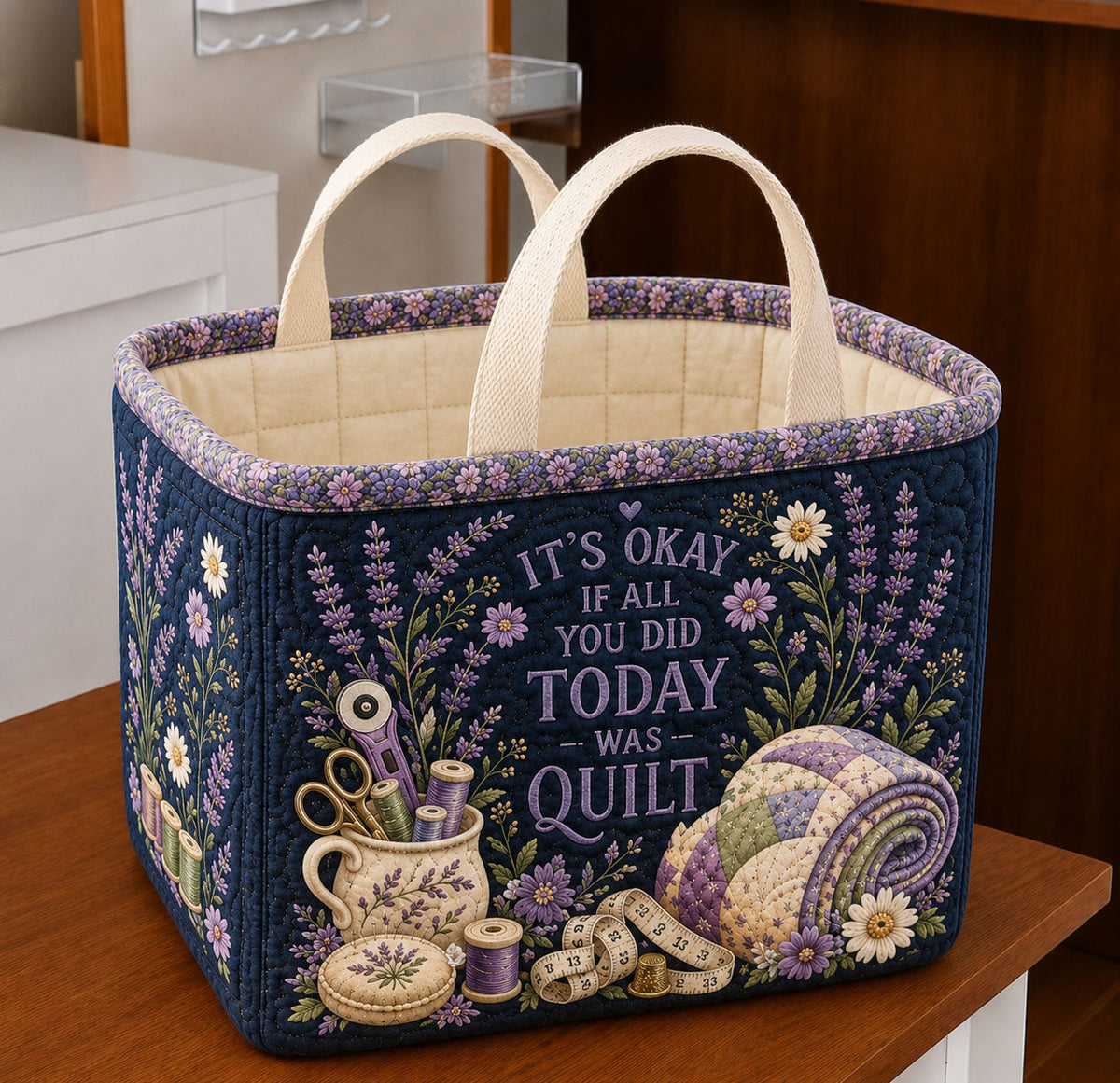 Quilting Is Enough Quilted Storage Basket