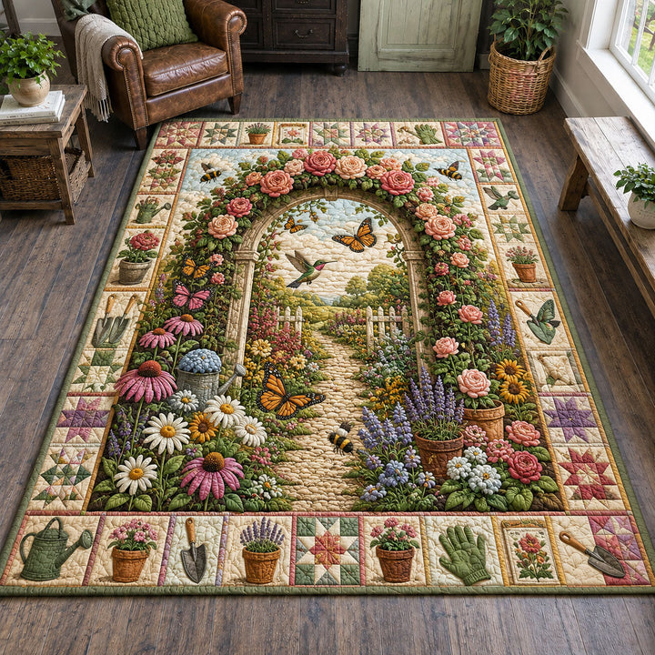 Rose Garden Arbor Path Area Rug