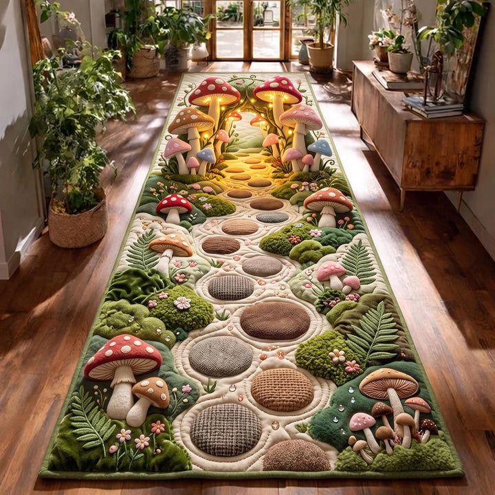 Mushroom Garden Path Runner Rug