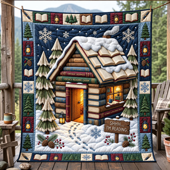 Reading Cabin Quilted Blanket