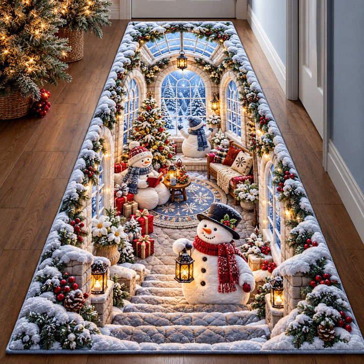 Snowman Stairway Runner Rug