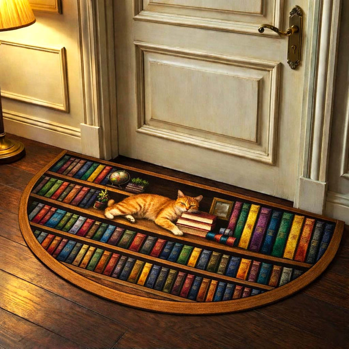 Cozy Library Quilted Welcome Mat