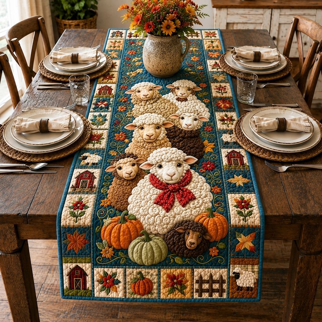 Sheep Hills Quilted Table Runner