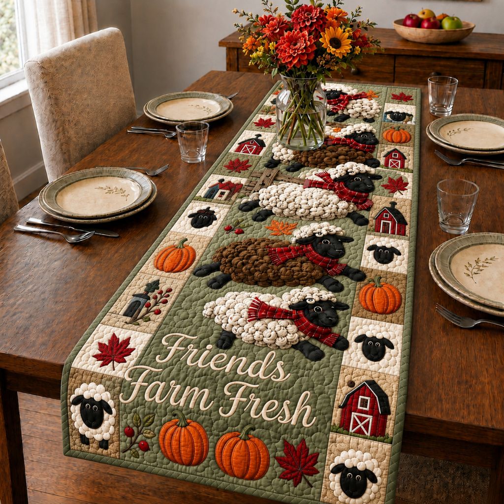Sheep Country Quilted Table Runner