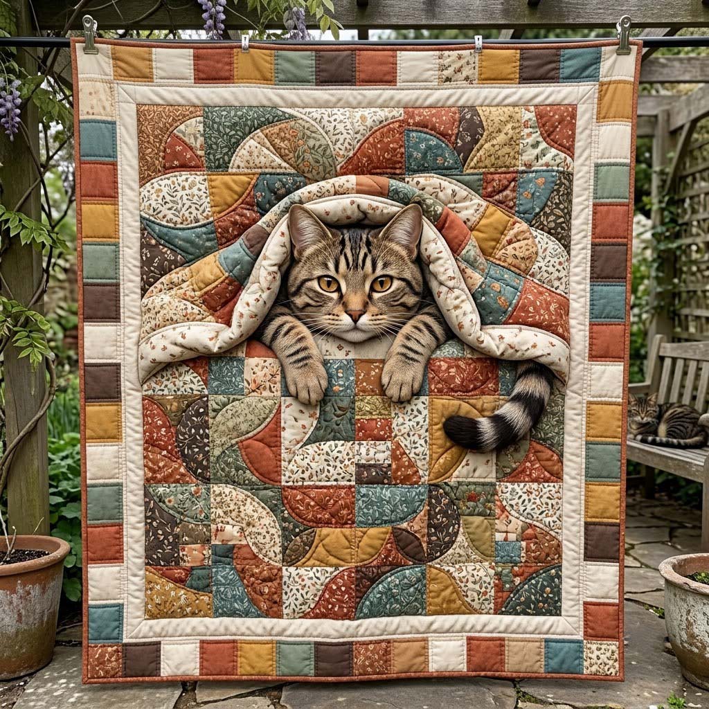 Whiskers in Stitches Quilted Blanket