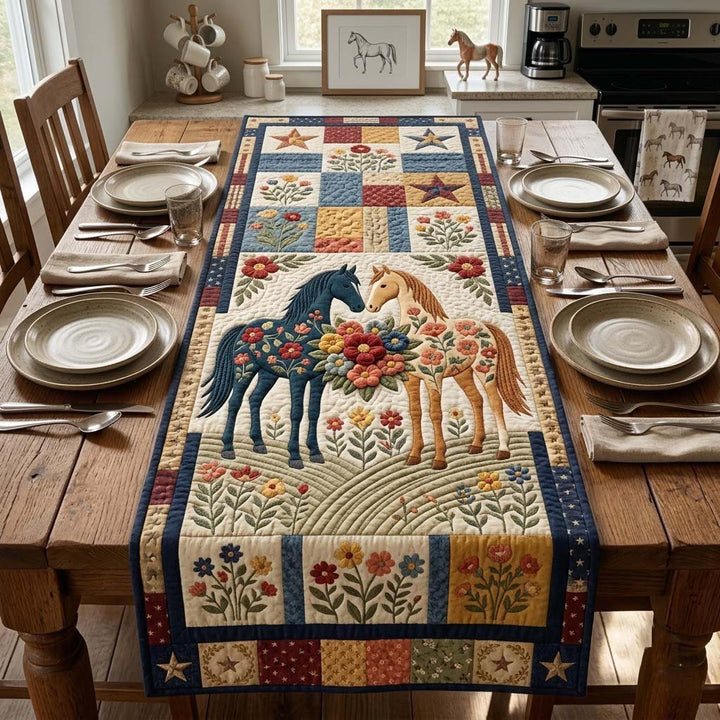 Saddle and Bloom Quilted Table Runner