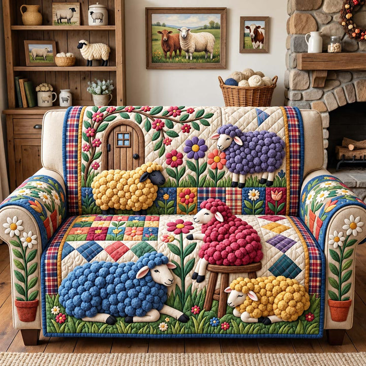 Blooming Wool Cottage Quilted Sofa Cover
