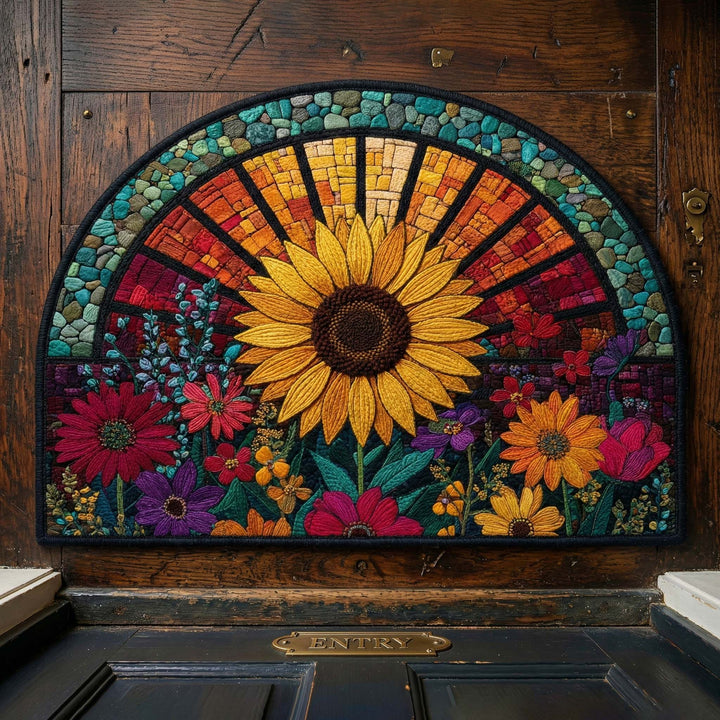 Sunflower Mosaic Quilted Welcome Mat